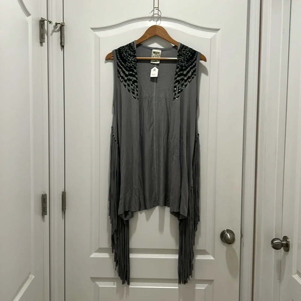 NWT VOCAL Fringe Studded Embellishment Boutique Vest - Picture 1 of 11
